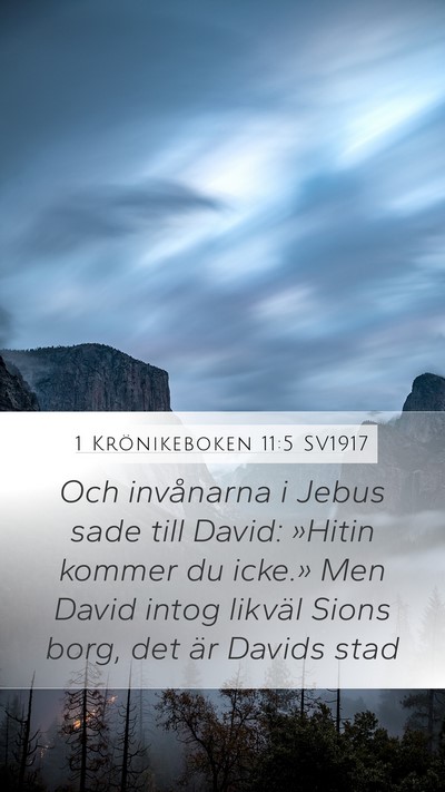 1 Krönikeboken 11:5 SV1917 Bible Verse Image