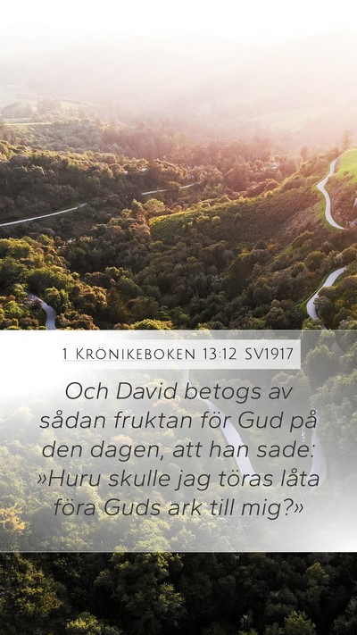 1 Krönikeboken 13:12 SV1917 Mobile Phone Wallpaper - Och David betogs av sådan fruktan för Gud på - Mobile Bible Verse Wallpaper