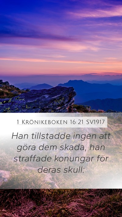 1 Krönikeboken 16:21 SV1917 Bible Verse Image