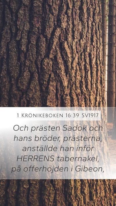 1 Krönikeboken 16:39 SV1917 Bible Verse Image