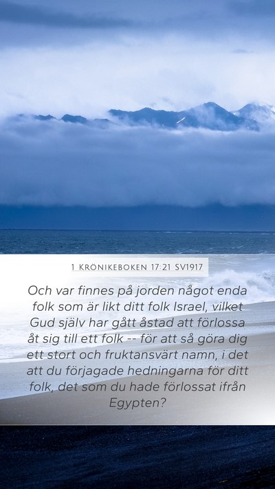1 Krönikeboken 17:21 SV1917 Bible Verse Image