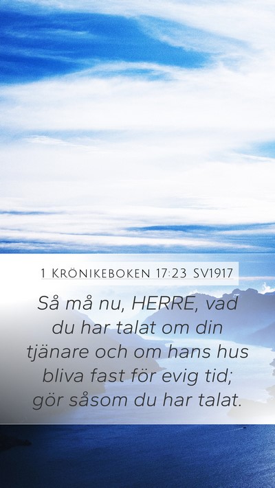 1 Krönikeboken 17:23 SV1917 Bible Verse Image