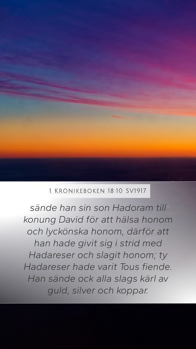 1 Krönikeboken 18:10 SV1917 Bible Verse Image