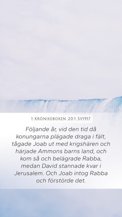1 Krönikeboken 20:1 SV1917 Bible Verse Image