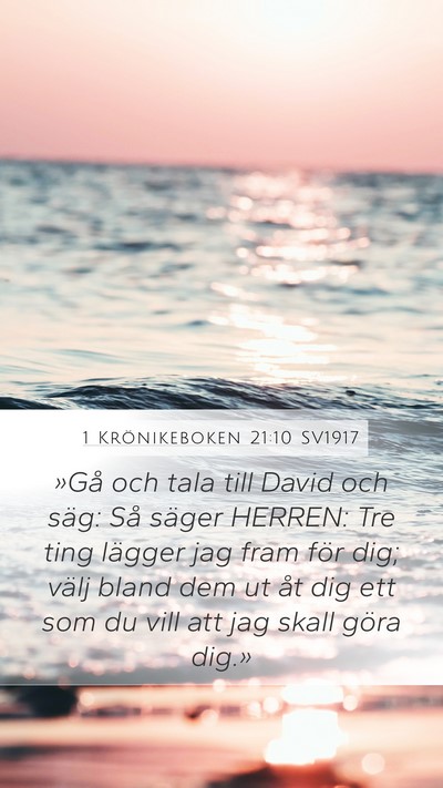 1 Krönikeboken 21:10 SV1917 Bible Verse Image
