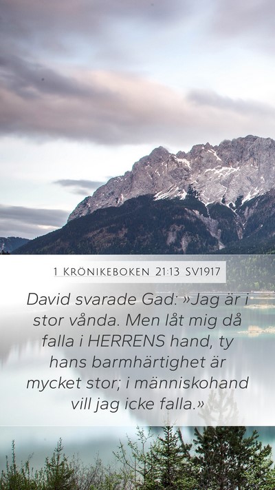 1 Krönikeboken 21:13 SV1917 Bible Verse Image