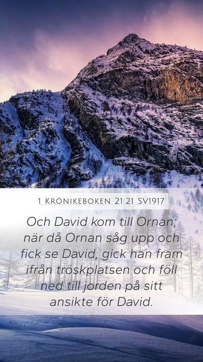 1 Krönikeboken 21:21 SV1917 Mobile Phone Wallpaper - Och David kom till Ornan; när då Ornan såg upp - Mobile Bible Verse Wallpaper