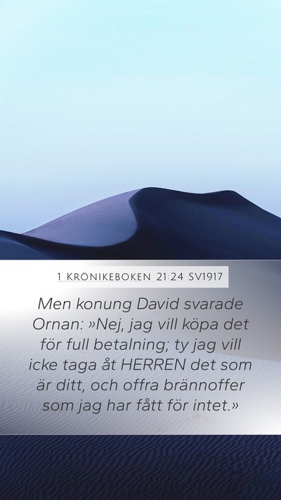 1 Krönikeboken 21:24 SV1917 Bible Verse Image