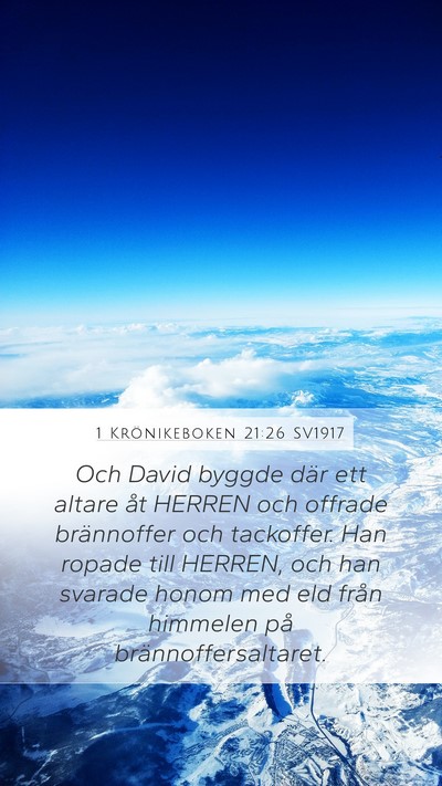 1 Krönikeboken 21:26 SV1917 Bible Verse Image