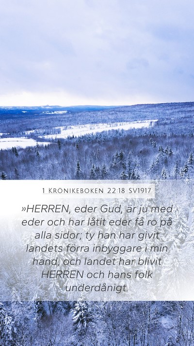 1 Krönikeboken 22:18 SV1917 Bible Verse Image