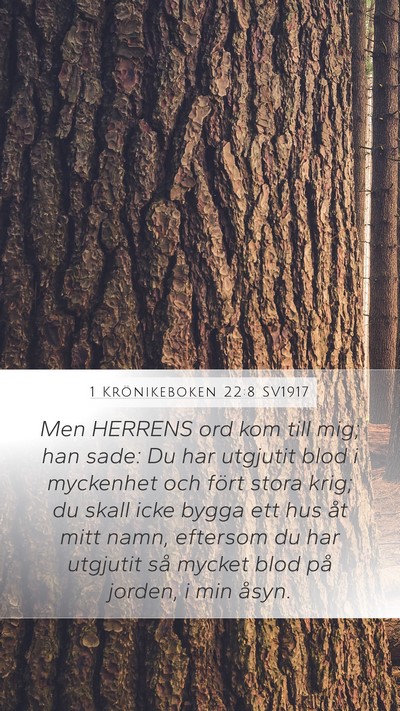 1 Krönikeboken 22:8 SV1917 Bible Verse Image