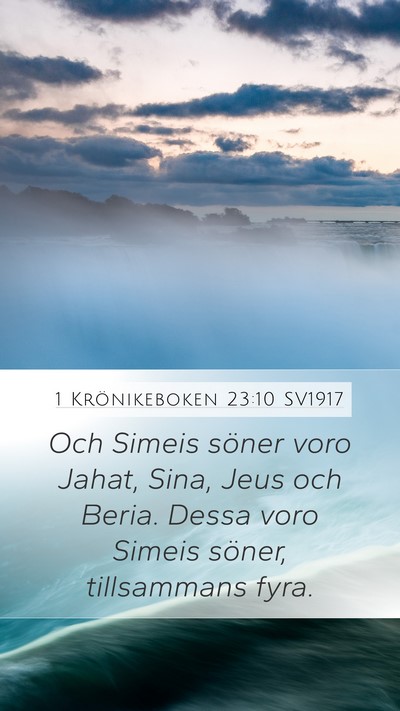 1 Krönikeboken 23:10 SV1917 Mobile Phone Wallpaper - Och Simeis söner voro Jahat, Sina, Jeus och - Mobile Bible Verse Wallpaper