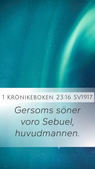 1 Krönikeboken 23:16 SV1917 Bible Verse Image