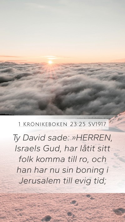 1 Krönikeboken 23:25 SV1917 Bible Verse Image