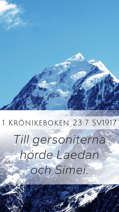 1 Krönikeboken 23:7 SV1917 Bible Verse Image