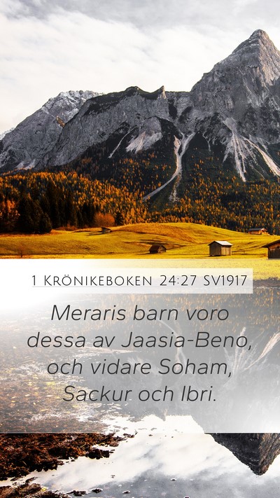 1 Krönikeboken 24:27 SV1917 Bible Verse Image