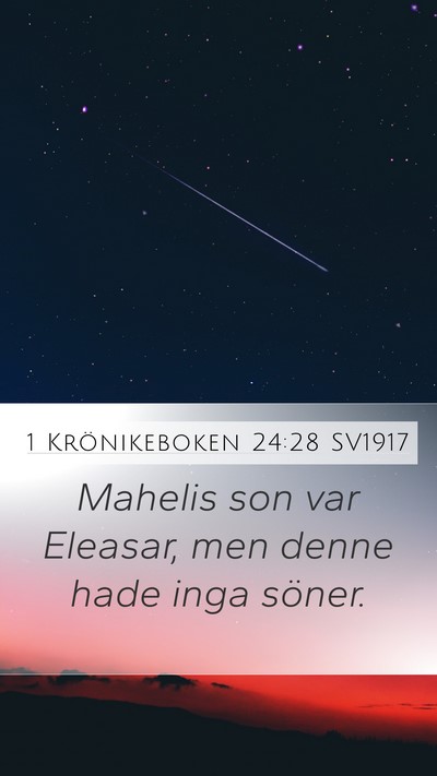 1 Krönikeboken 24:28 SV1917 Bible Verse Image