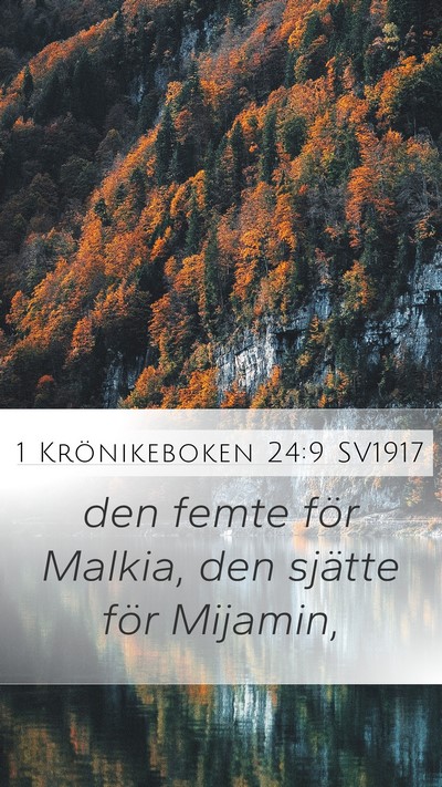 1 Krönikeboken 24:9 SV1917 Bible Verse Image