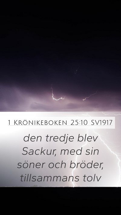 1 Krönikeboken 25:10 SV1917 Mobile Phone Wallpaper - den tredje blev Sackur, med sin söner och - Mobile Bible Verse Wallpaper