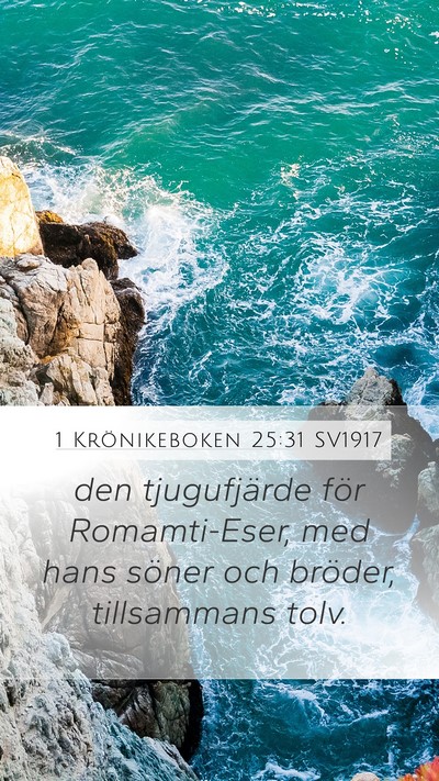 1 Krönikeboken 25:31 SV1917 Mobile Phone Wallpaper - den tjugufjärde för Romamti-Eser, med hans - Mobile Bible Verse Wallpaper
