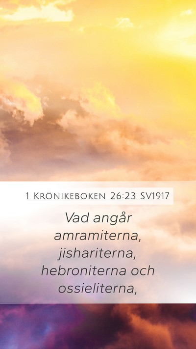 1 Krönikeboken 26:23 SV1917 Bible Verse Image