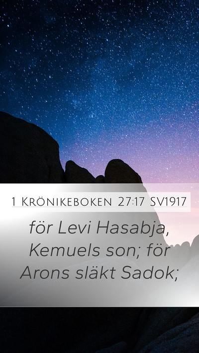 1 Krönikeboken 27:17 SV1917 Bible Verse Image