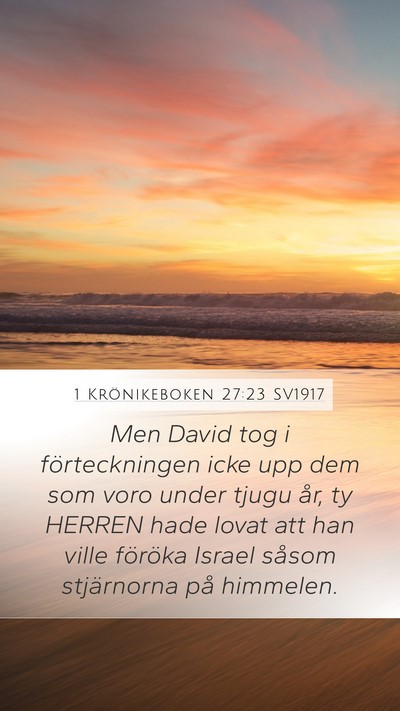 1 Krönikeboken 27:23 SV1917 Bible Verse Image