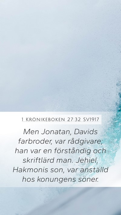 1 Krönikeboken 27:32 SV1917 Bible Verse Image