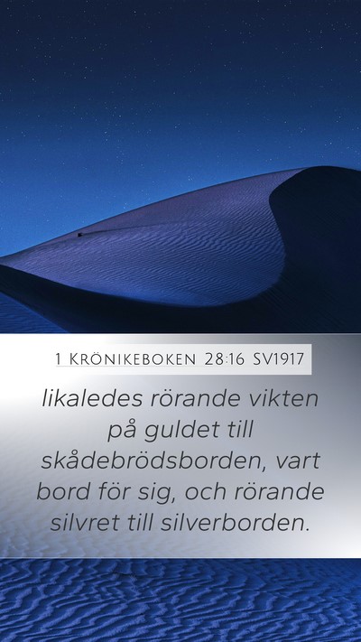 1 Krönikeboken 28:16 SV1917 Bible Verse Image