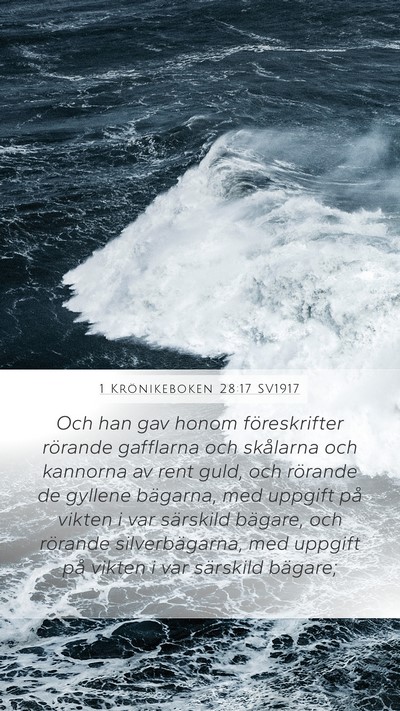 1 Krönikeboken 28:17 SV1917 Bible Verse Image