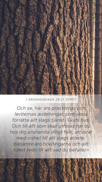 1 Krönikeboken 28:21 SV1917 Bible Verse Image