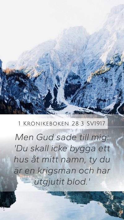1 Krönikeboken 28:3 SV1917 Bible Verse Image