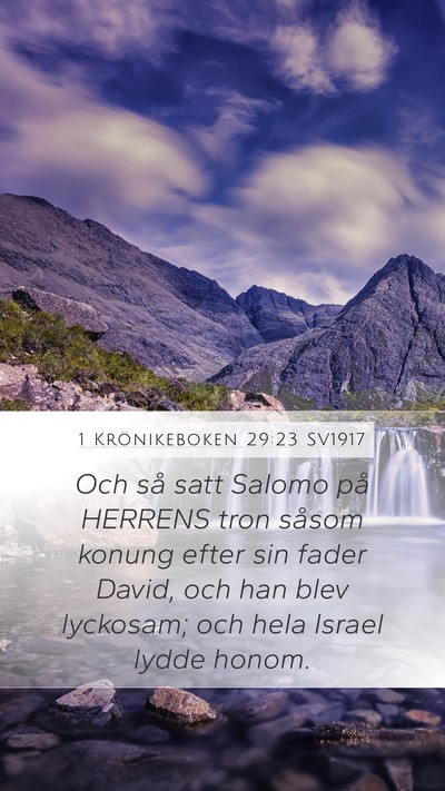 1 Krönikeboken 29:23 SV1917 Bible Verse Image