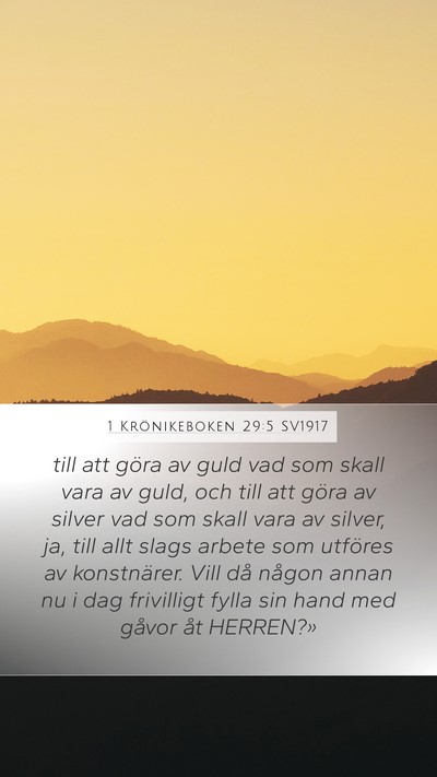 1 Krönikeboken 29:5 SV1917 Bible Verse Image