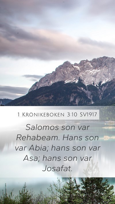 1 Krönikeboken 3:10 SV1917 Bible Verse Image