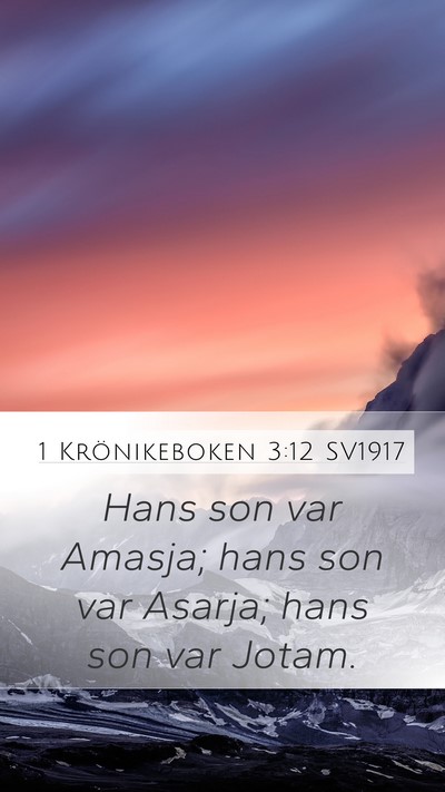 1 Krönikeboken 3:12 SV1917 Bible Verse Image