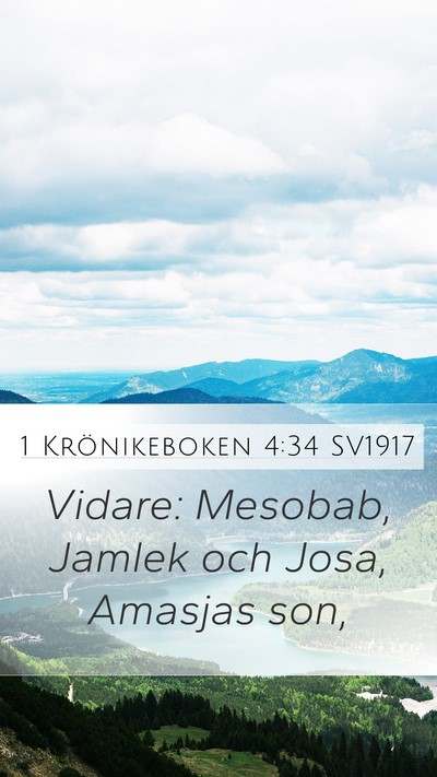 1 Krönikeboken 4:34 SV1917 Bible Verse Image