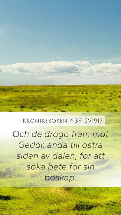 1 Krönikeboken 4:39 SV1917 Bible Verse Image