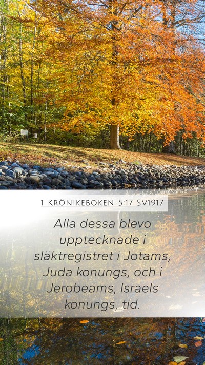 1 Krönikeboken 5:17 SV1917 Bible Verse Image