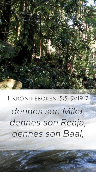 1 Krönikeboken 5:5 SV1917 Mobile Phone Wallpaper - dennes son Mika, dennes son Reaja, dennes son - Mobile Bible Verse Wallpaper