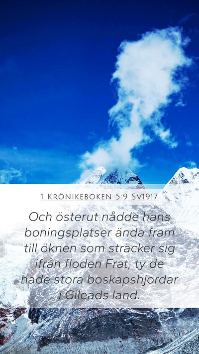 1 Krönikeboken 5:9 SV1917 Bible Verse Image