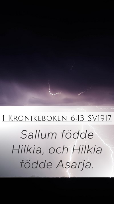 1 Krönikeboken 6:13 SV1917 Bible Verse Image