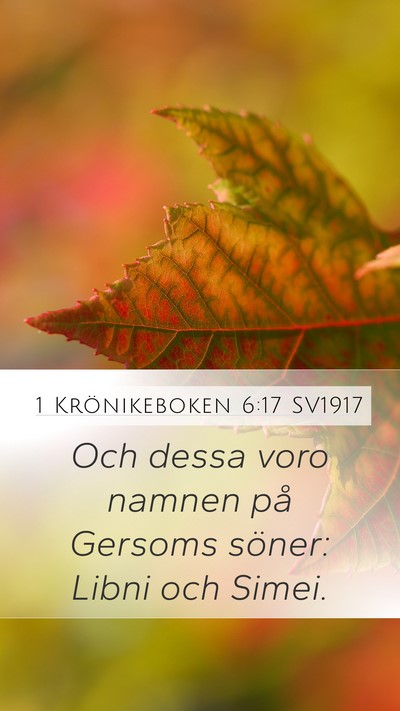 1 Krönikeboken 6:17 SV1917 Bible Verse Image