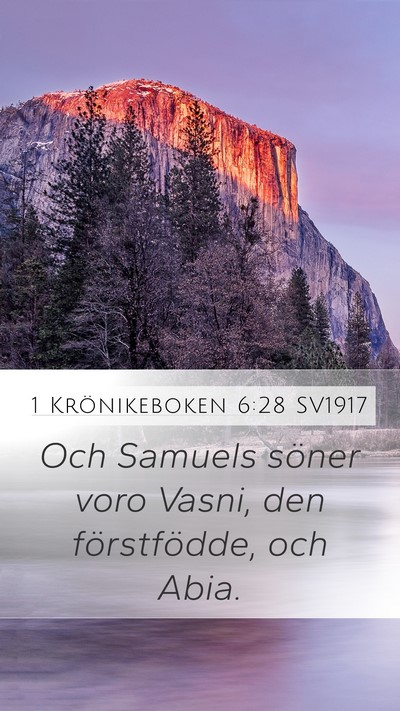 1 Krönikeboken 6:28 SV1917 Bible Verse Image