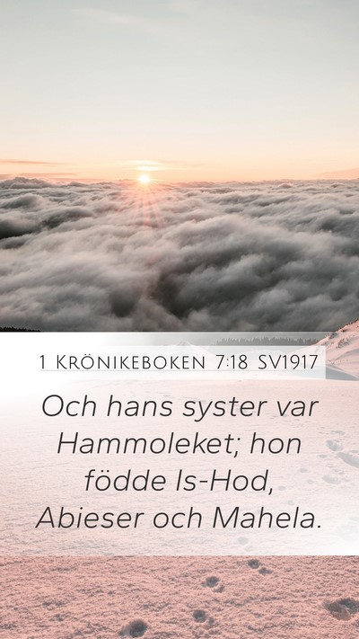 1 Krönikeboken 7:18 SV1917 Bible Verse Image