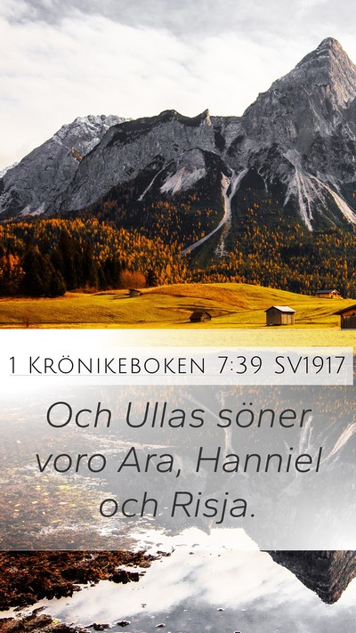 1 Krönikeboken 7:39 SV1917 Mobile Phone Wallpaper - Och Ullas söner voro Ara, Hanniel och - Mobile Bible Verse Wallpaper