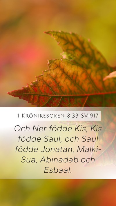 1 Krönikeboken 8:33 SV1917 Bible Verse Image
