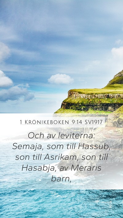 1 Krönikeboken 9:14 SV1917 Bible Verse Image