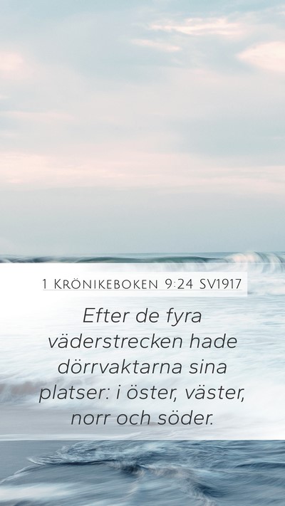 1 Krönikeboken 9:24 SV1917 Bible Verse Image