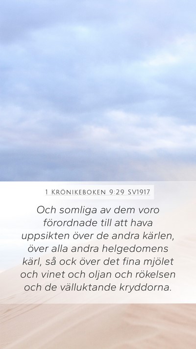 1 Krönikeboken 9:29 SV1917 Bible Verse Image